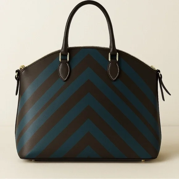 Dooney & Bourke Gabriela SatchelClassic Blue & Saddle Brown *pristine condition - Picture 3 of 6